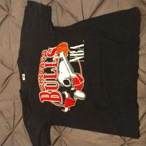 Snoopy Bulls NBA T-Shirt Black Vintage NWOT
